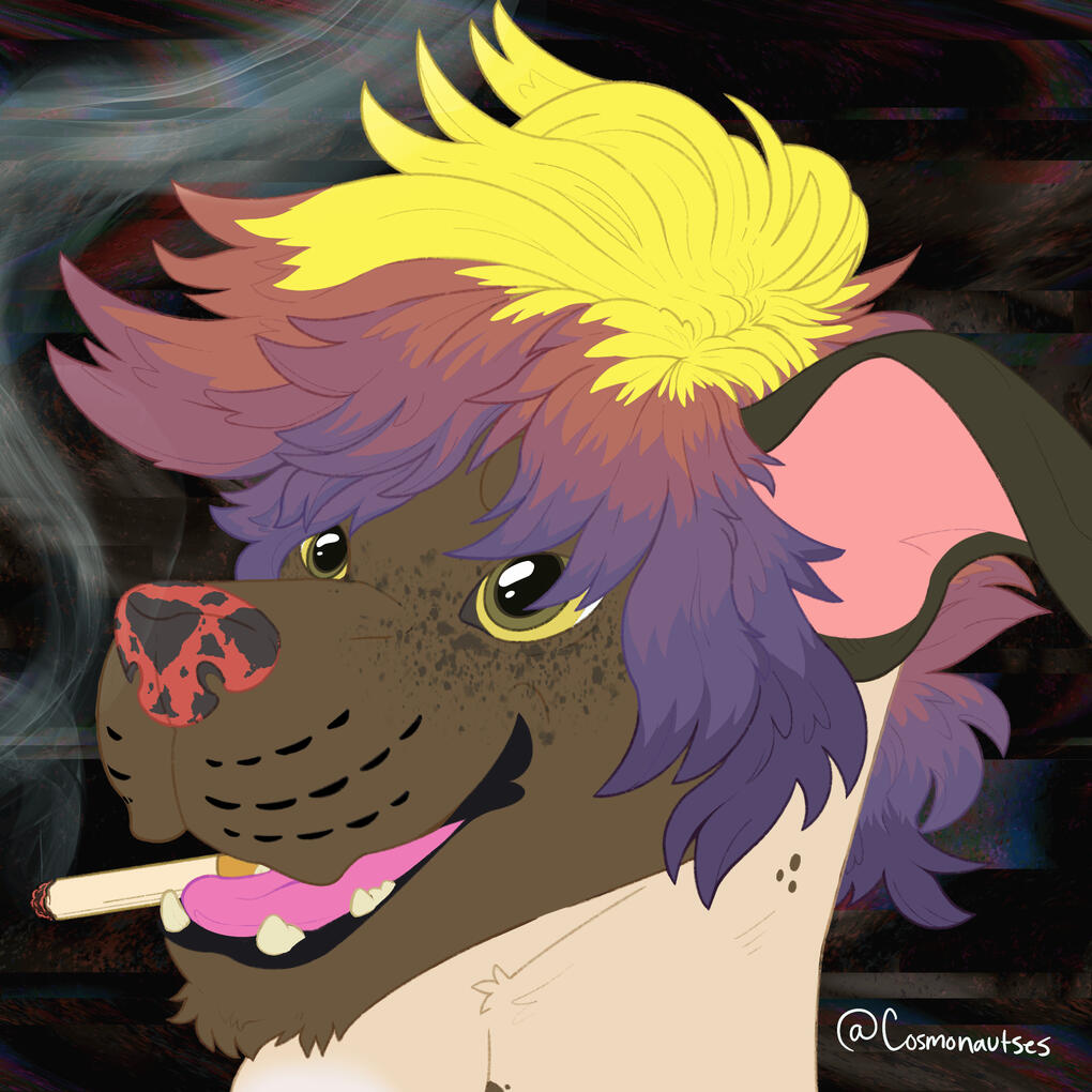 Simple colored headshot